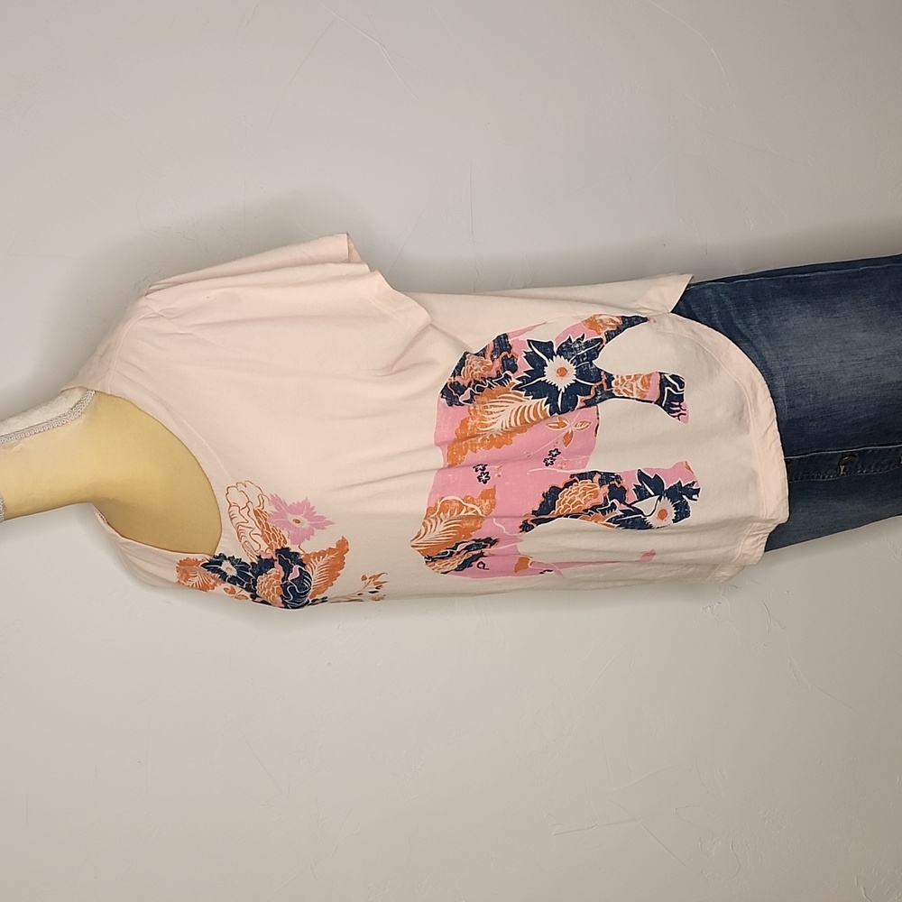 Maeve Pink Floral Elephant Short Sleeve Tee - Picture 2 of 5